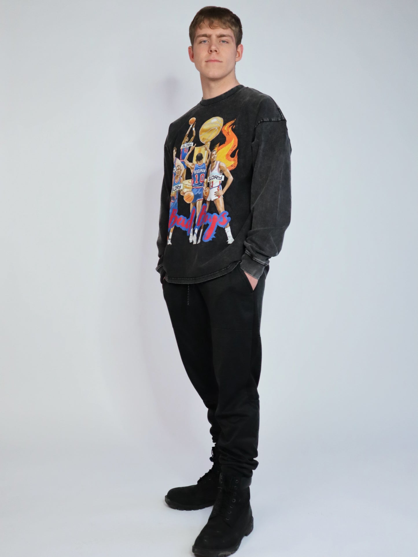 Detroit Oversized Long Sleeve Bad Boys Tee