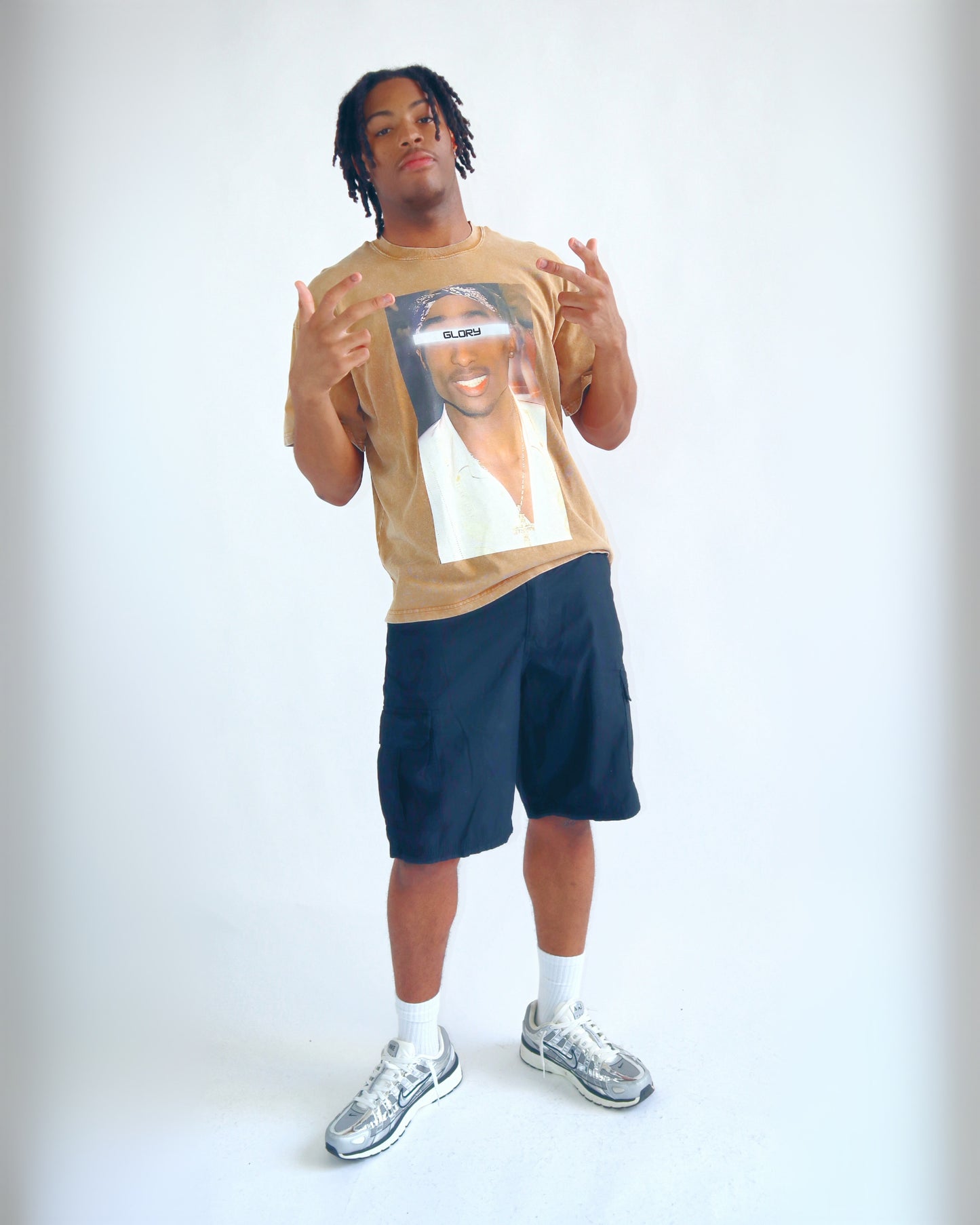 Real Eyes Oversized Acid Washed Tupac T-Shirt