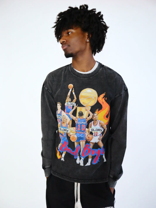 Detroit Oversized Long Sleeve Bad Boys Tee
